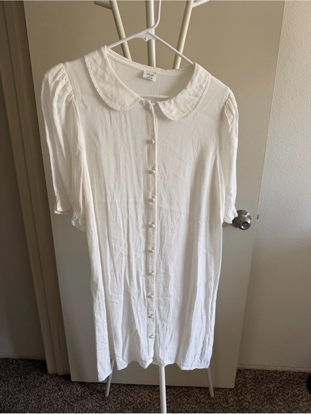 Label on white garment